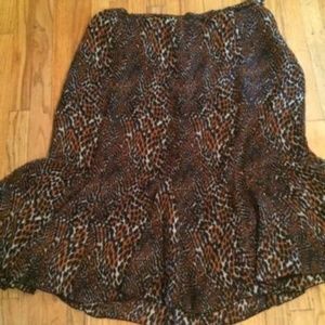 RePosh Chiffon Leopard Print Skirt 2X